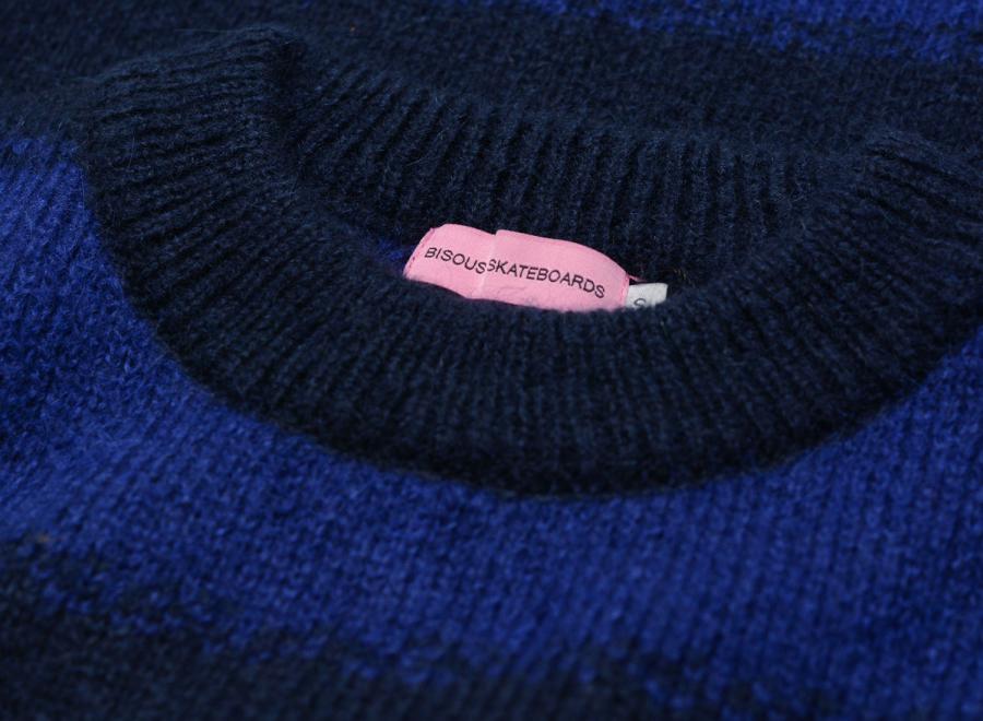 Bisous Skateboards South Mohair Stripes Navy - Bisous Skateboards