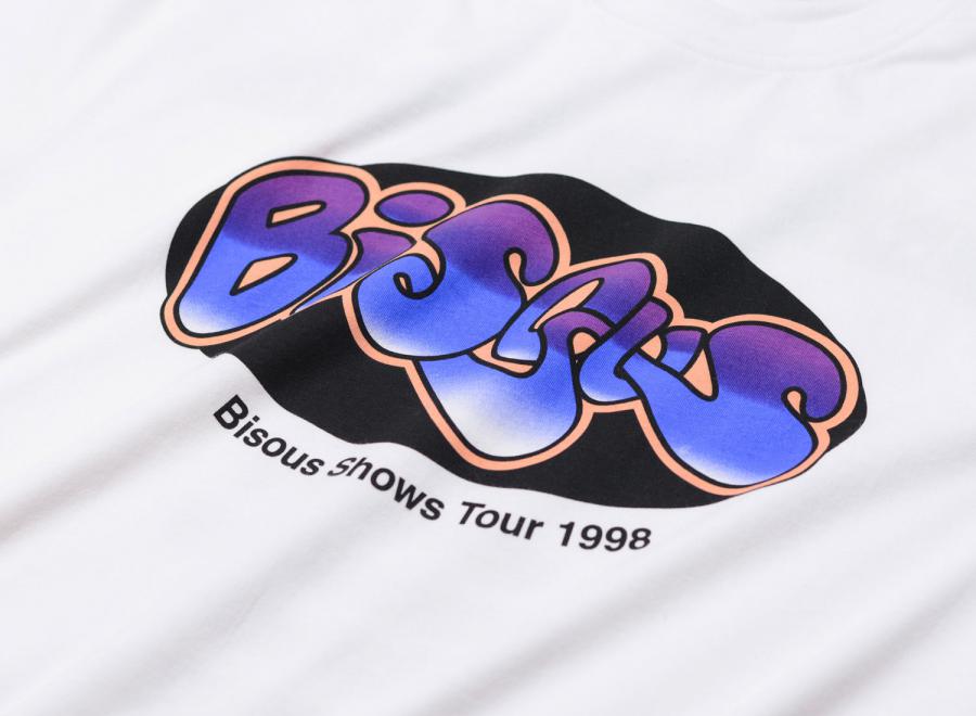 Bisous Skateboards Tour Music Tshirt White - Bisous Skateboards