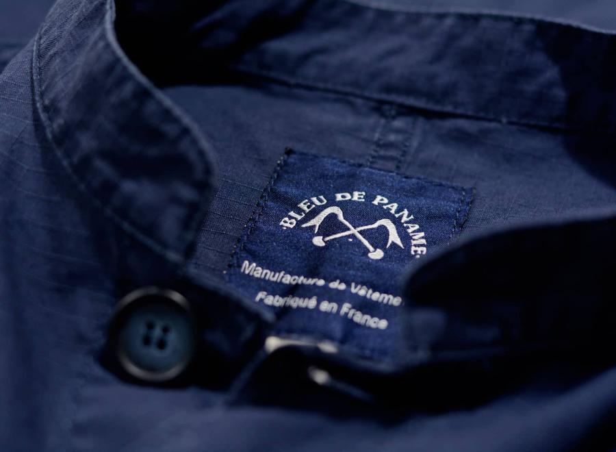 Bleu de Paname Veste de Comptoir Col Mao Marine - Bleu de Paname