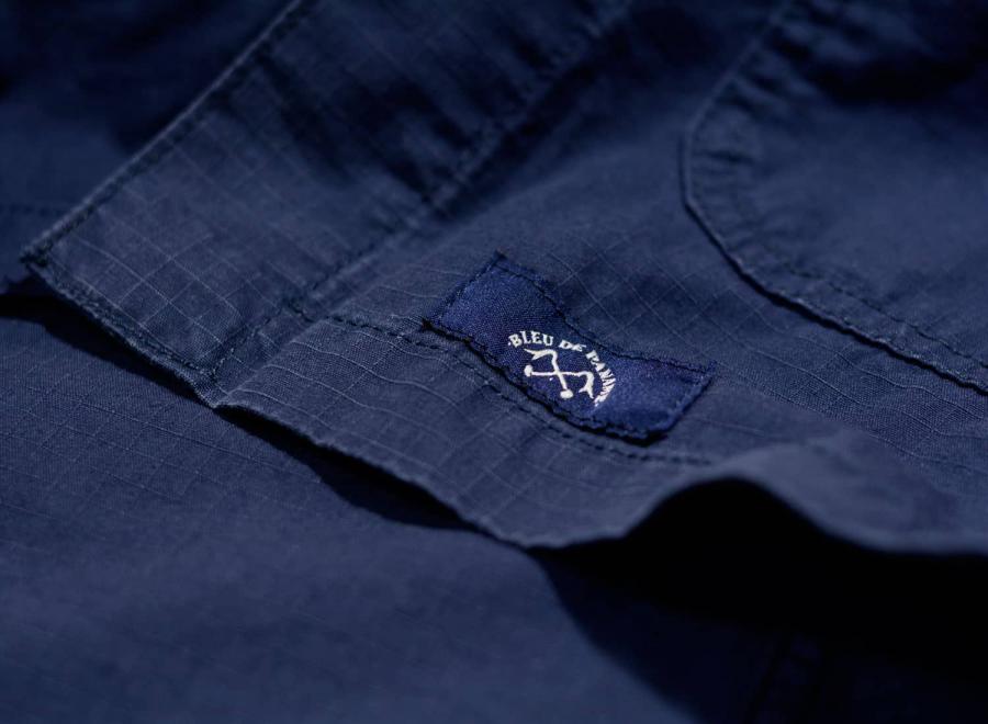 Bleu de Paname Veste de Comptoir Col Mao Marine - Bleu de Paname