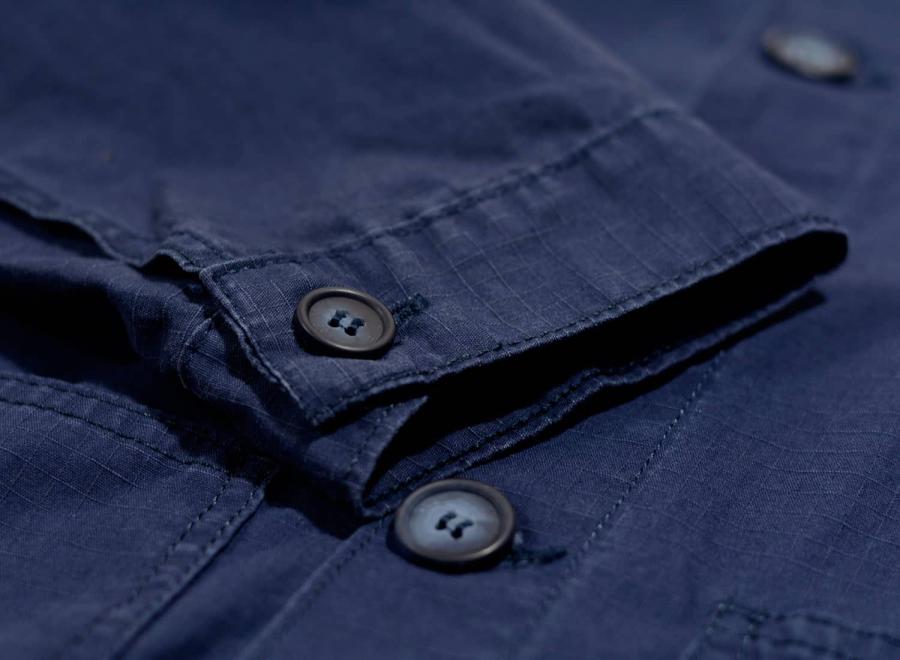 Bleu de Paname Veste de Comptoir Col Mao Marine - Bleu de Paname