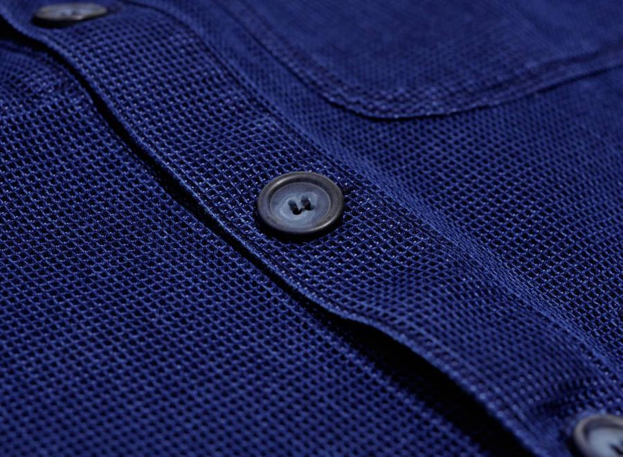 Bleu de Paname Veste de Comptoir Nid Abeille Indigo - Bleu de Paname