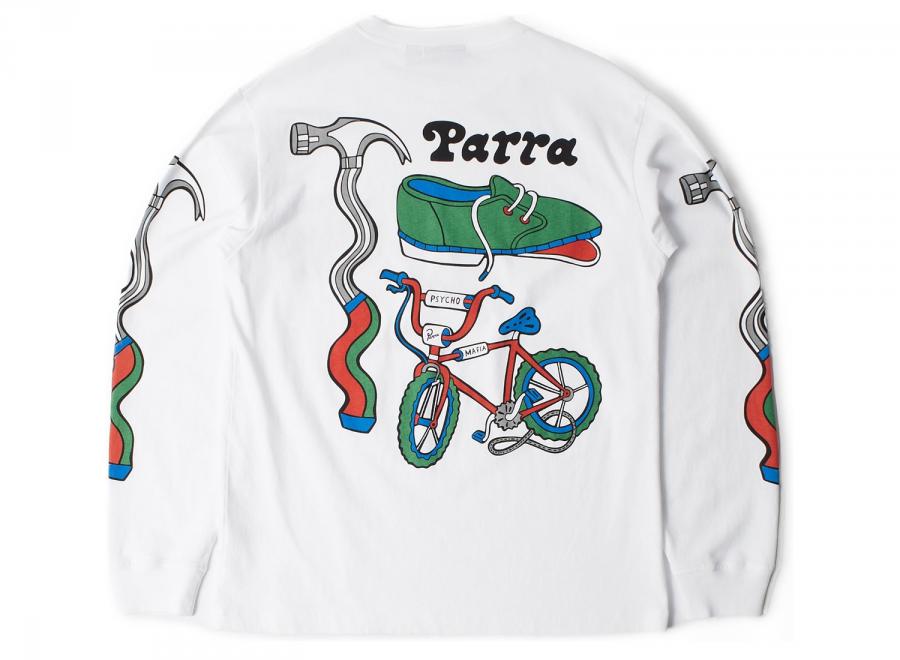 By Parra Bike Hammer Long Sleeve Tshirt White 56320 - By Parra