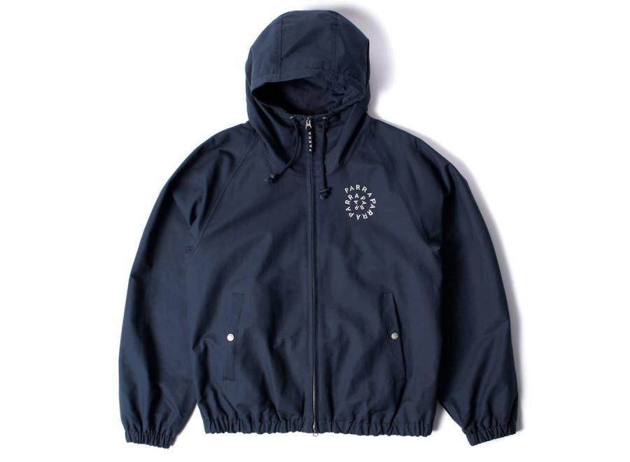 By Parra Circular Rain Logo Cotton Shell Jacket Navy Blue 56175 - By Parra