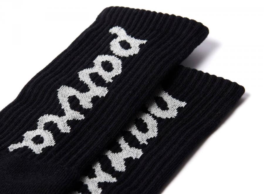 By Parra Lowercase Scriptlogo Crew Socks Black 56182 - By Parra