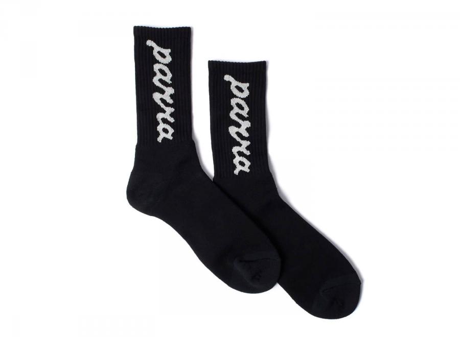 By Parra Lowercase Scriptlogo Crew Socks Black 56182 - By Parra