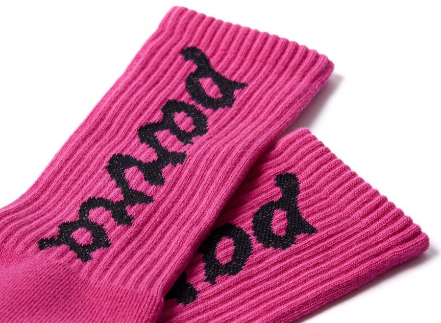 By Parra Lowercase Scriptlogo Crew Socks Hot Pink 56180 - By Parra