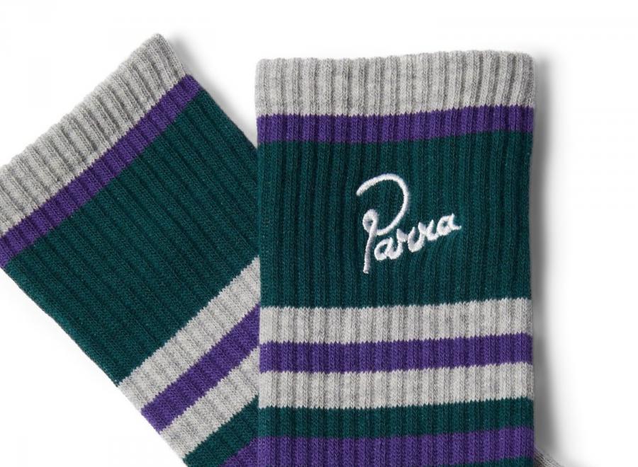 By Parra Signature Striped Crew Socks Grey 56283 - By Parra