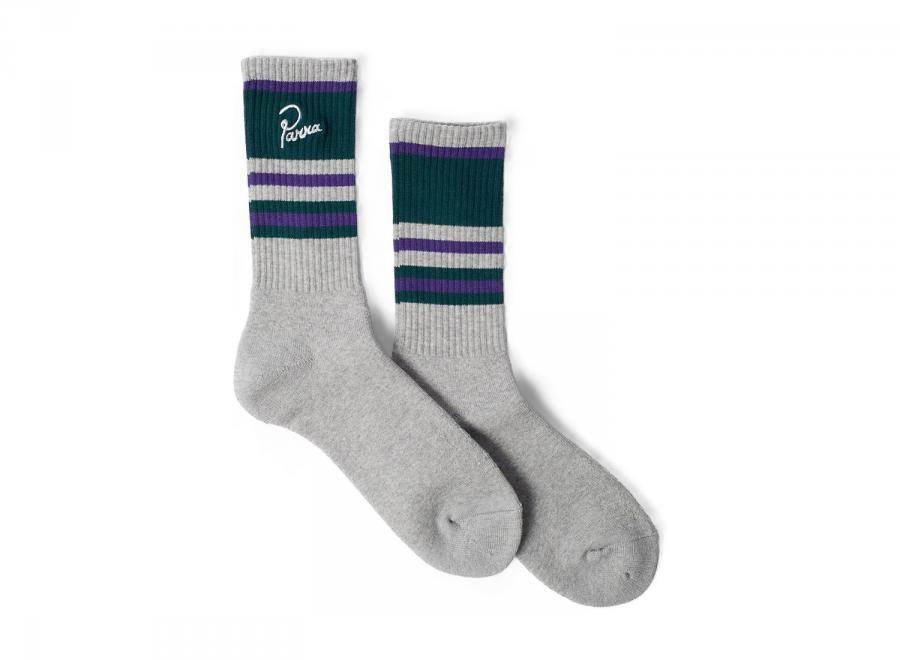By Parra Signature Striped Crew Socks Grey 56283 - By Parra