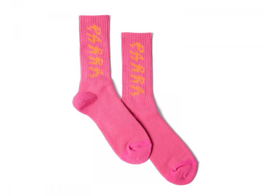 By Parra Spiked Logo Crew Socks Pink - By Parra
