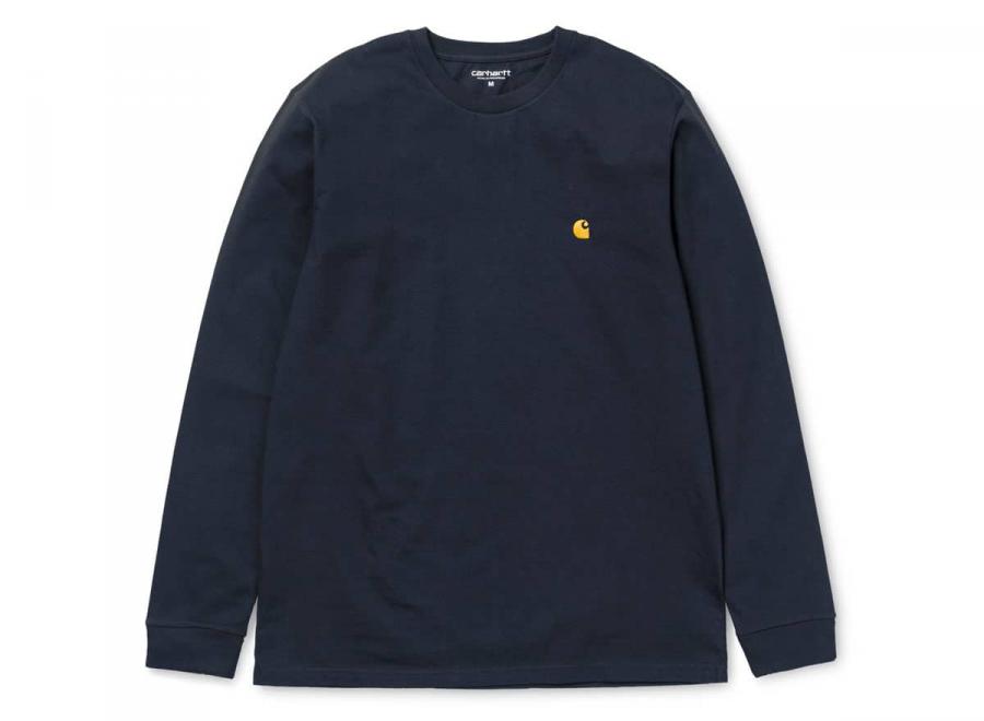 Carhartt Chase Tshirt LS Dark Navy / Gold I026392 - Carhartt Wip