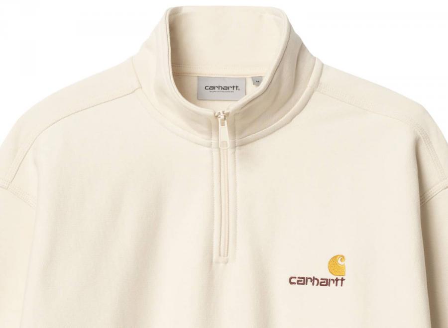 Carhartt Half Zip American Script Sweatshirt Natural I027014 - Carhartt Wip