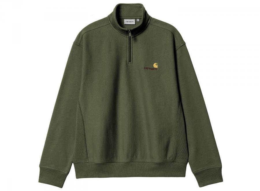 Carhartt Half Zip American Script Sweatshirt Tarragon I027014 - Carhartt Wip