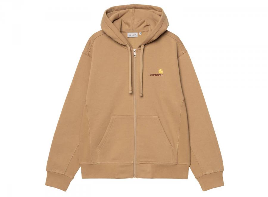 Carhartt Hooded American Script Jacket Peanut I033063 - Carhartt Wip