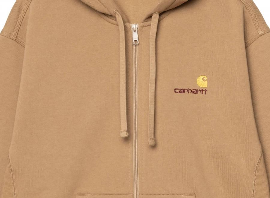 Carhartt Hooded American Script Jacket Peanut I033063 - Carhartt Wip