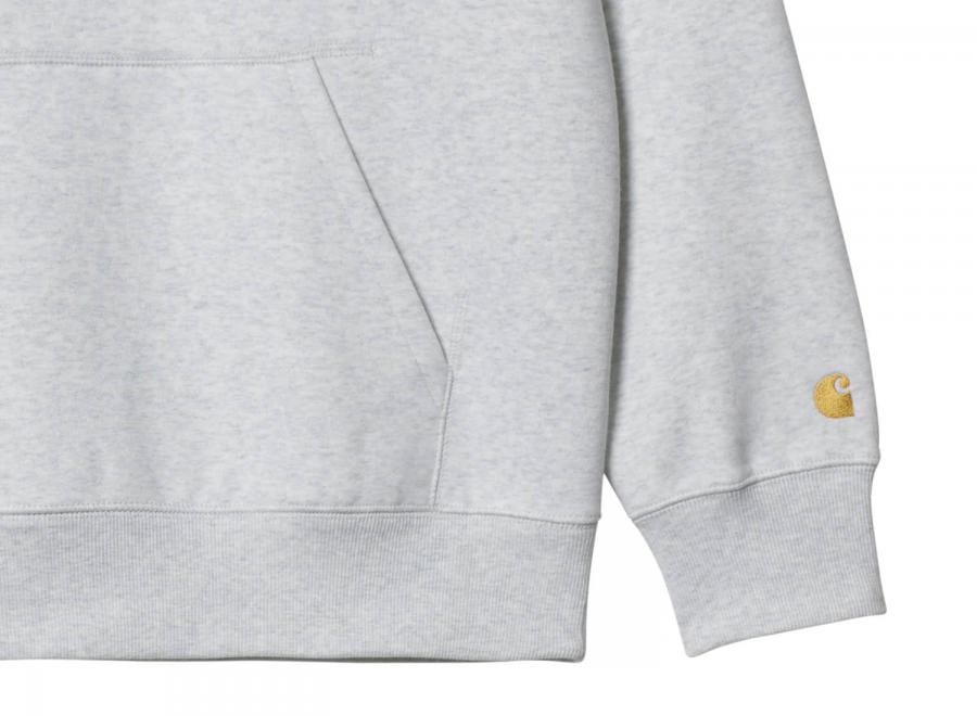 Carhartt Hooded Chase Sweat Ash Heather / Gold I033661 - Carhartt Wip