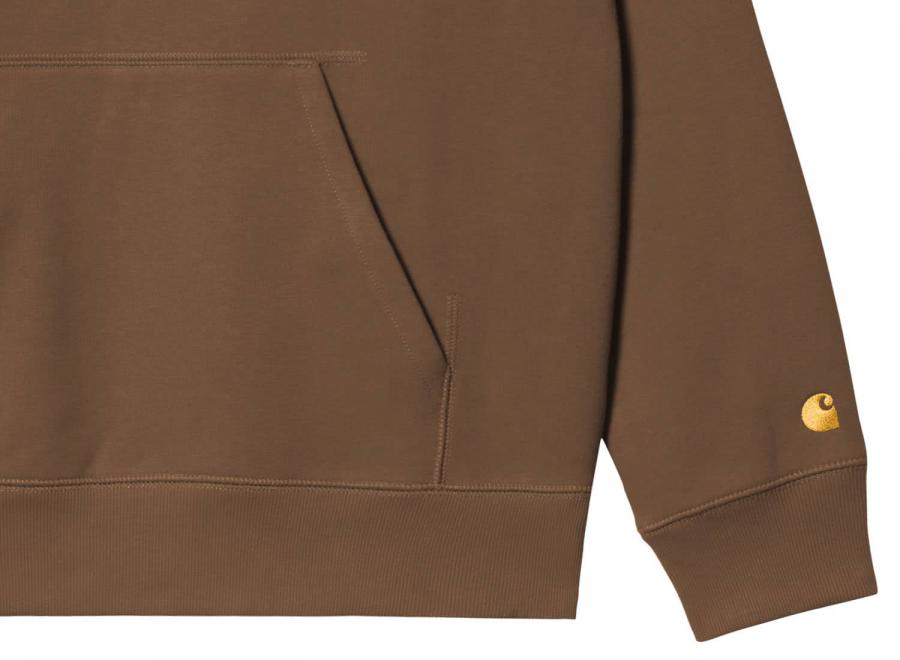 Carhartt Hooded Chase Sweat Chocolate / Gold I033661 - Carhartt Wip