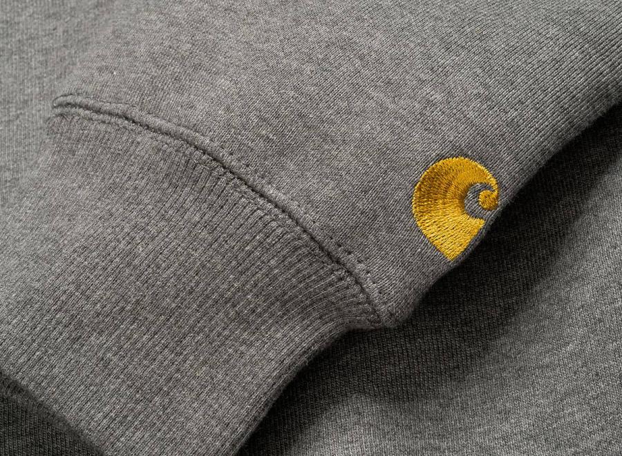 Carhartt Hooded Chase Sweatshirt Dark Grey I015897 - Carhartt Wip