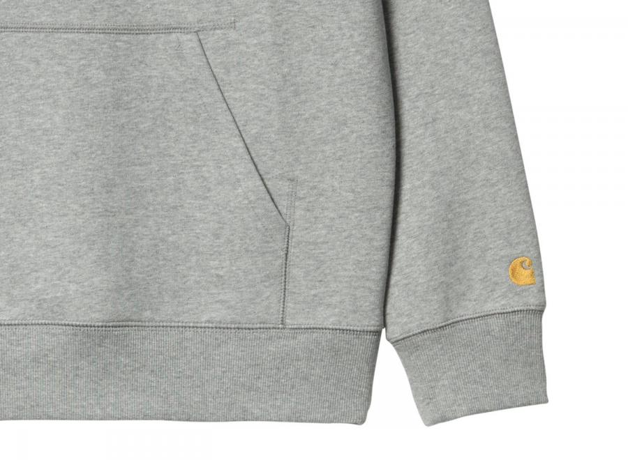 Carhartt Hooded Chase Sweat Grey Heather / Gold I033661 - Carhartt Wip