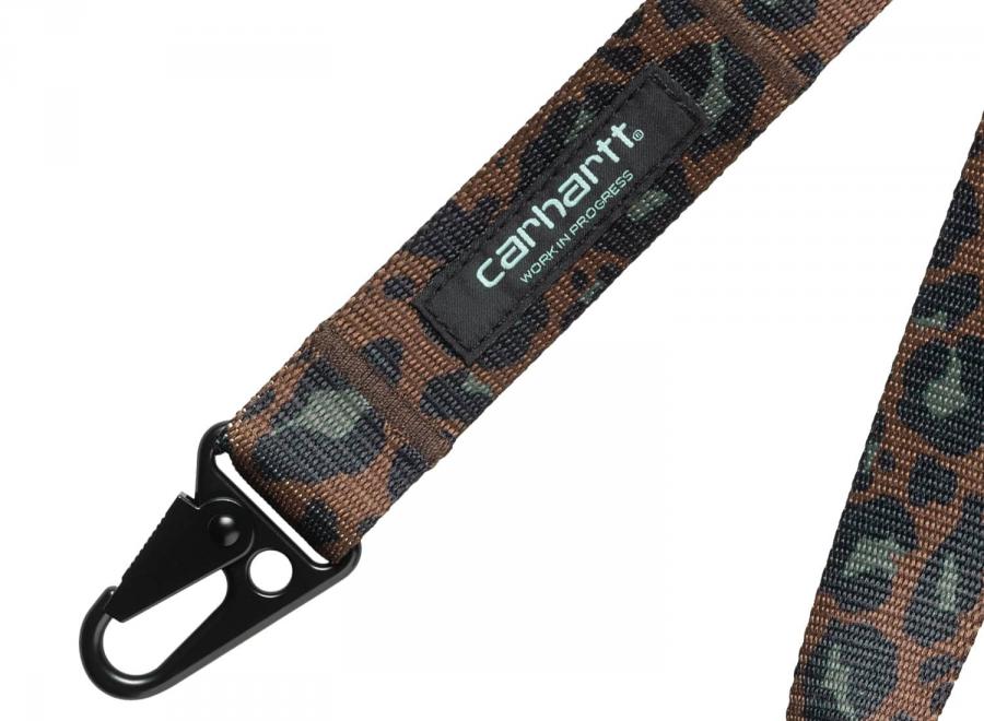 Carhartt Jude Keychain Camo Leopard Jacquard Tamarind I033813 - Carhartt Wip