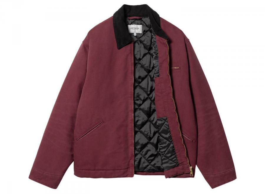 Carhartt OG Detroit Jacket Winter Malbec / Black Aged Canvas I027358 - Carhartt Wip