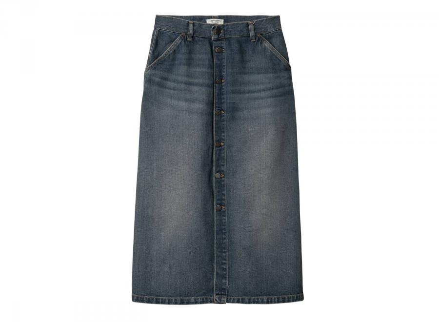 Carhartt Women Marvin Skirt Blue Worn Used Wash I034647 - Carhartt Wip