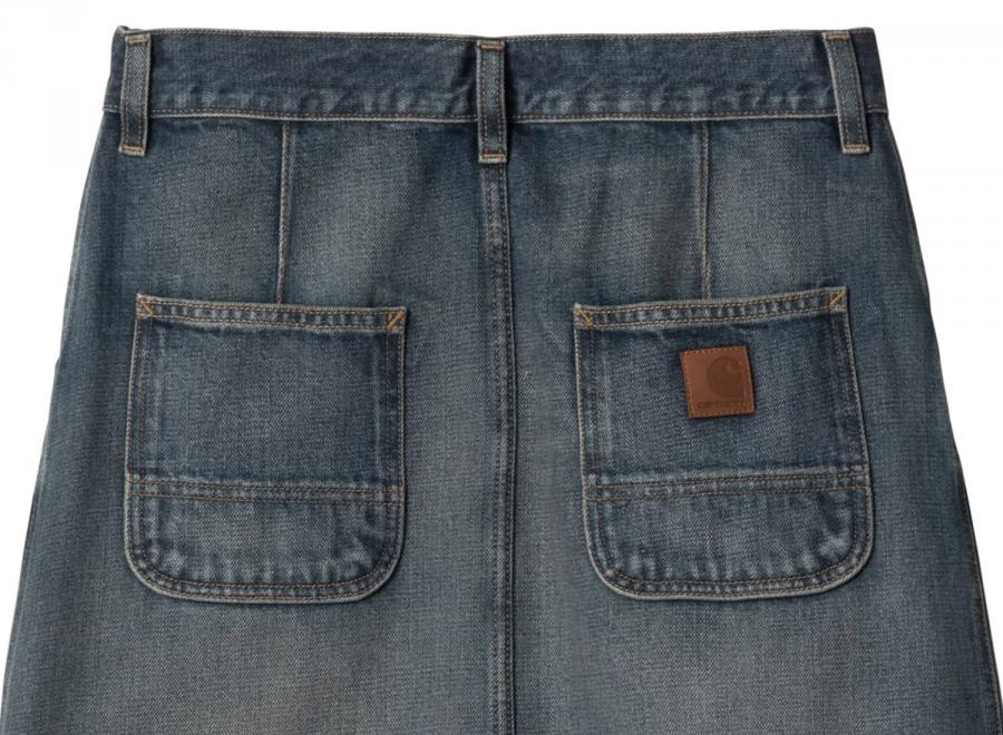 Carhartt Women Marvin Skirt Blue Worn Used Wash I034647 - Carhartt Wip