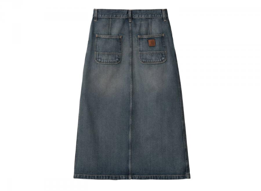 Carhartt Women Marvin Skirt Blue Worn Used Wash I034647 - Carhartt Wip