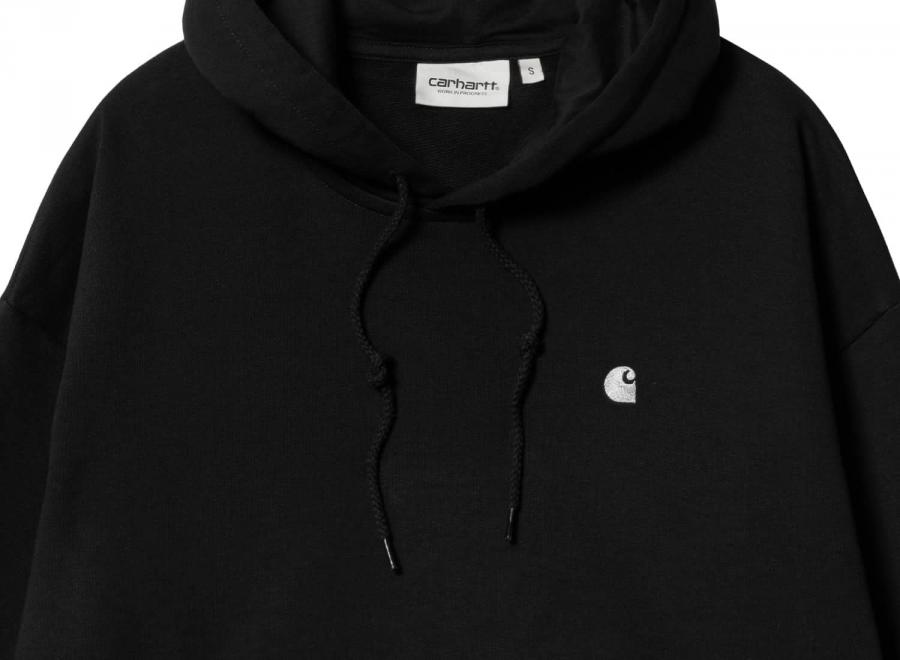 Carhartt W Hooded Casey Sweatshirt Black / Silver I032644 - Carhartt Wip