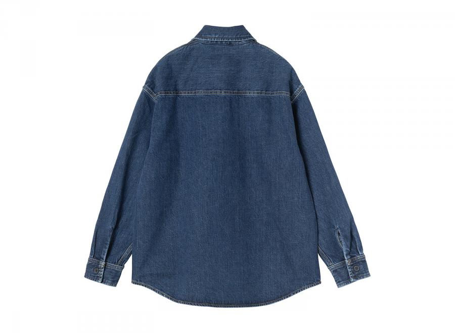Carhartt WIP Women Marly Shirt Jac Blue Heavy Stone Wash I037529.01.60.03 - Carhartt Wip