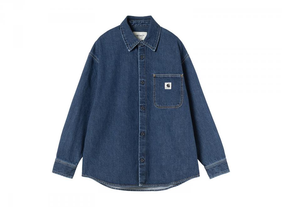 Carhartt WIP Women Marly Shirt Jac Blue Heavy Stone Wash I037529.01.60.03 - Carhartt Wip