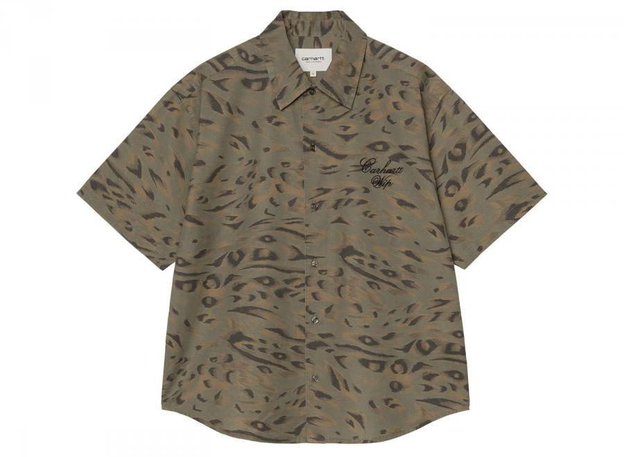 Carhartt WIP Femme Travon Shirt Duck Feather Print Cypres I036794.3TD.XX.03 - Carhartt Wip