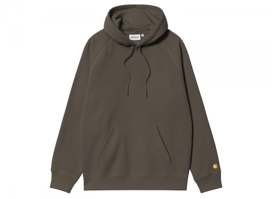 Carhartt WIP Hooded Chase Sweat Shungite / Gold I033661.3X9.XX.03 - Carhartt Wip