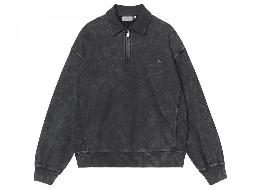 Carhartt WIP Lambert Polo Sweat Black Moon Wash I037105.89.FQ.03 - Carhartt Wip