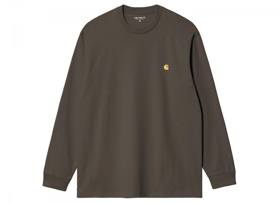 Carhartt WIP LS Chase Tshirt Shungite / Gold I026392.3X9.XX.03 - Carhartt Wip