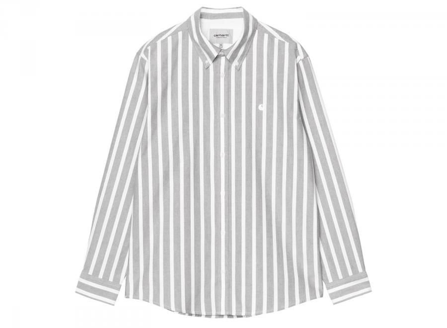 Carhartt WIP LS Deven Shirt Deven Stripe Black / White I036198 - Carhartt Wip