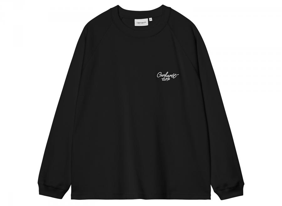 Carhartt WIP LS Signature Rib Tshirt Black / White I037121.0D2.XX.03 - Carhartt Wip