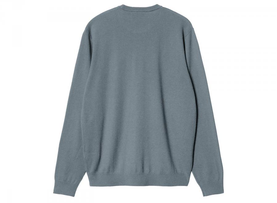 Carhartt WIP Madison Sweater Cotton Knit Velvet Blue / White I030033 - Carhartt Wip