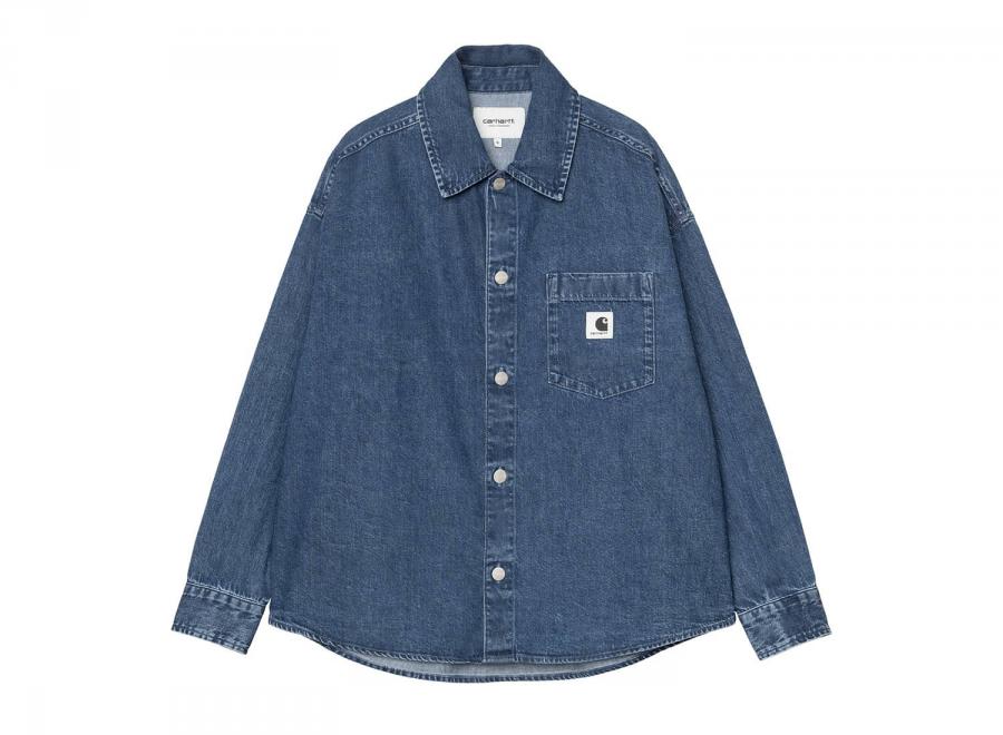 Carhartt WIP Femme Alta Shirt Jac Cotton Denim Blue Stone Washed I036232 - Carhartt Wip