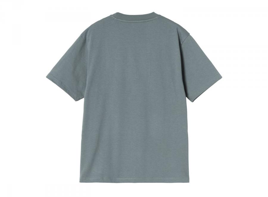 Carhartt WIP Femme Pocket Heart Tshirt Cozy Blue / Red I032180 - Carhartt Wip