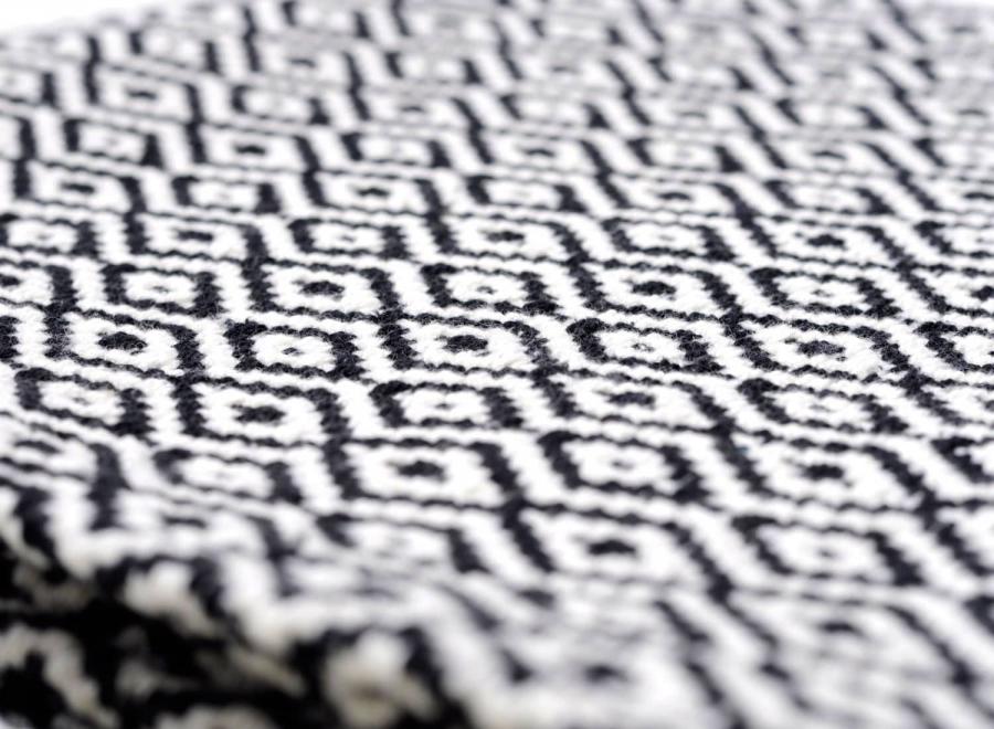 Casa Cubista Fringed Black Natural Blanket - Casa Cubista