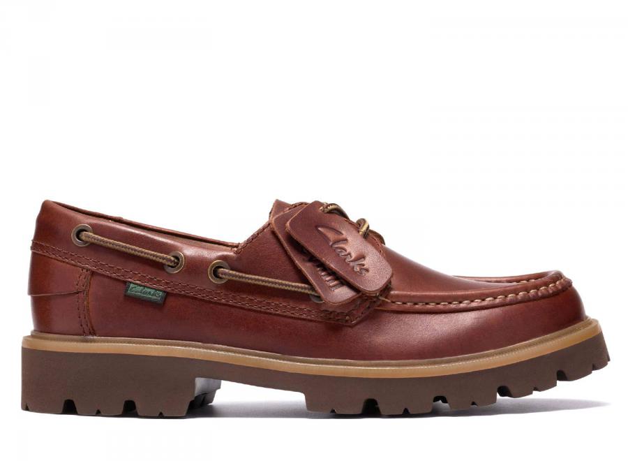 Clarks Cleyhill Boat Leather Brown - Clarks