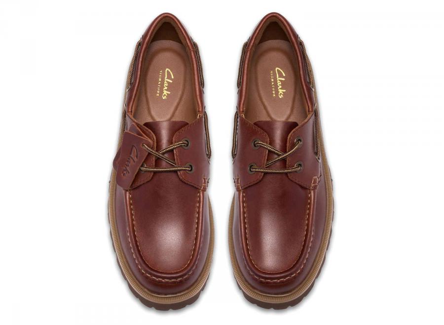 Clarks Cleyhill Boat Leather Brown - Clarks