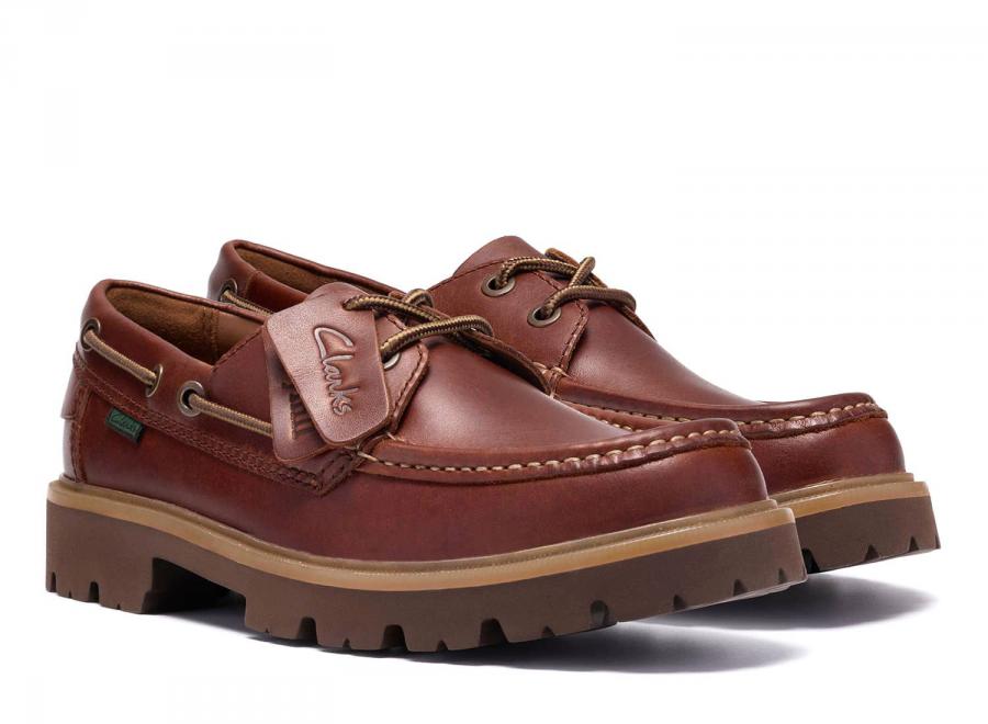 Clarks Cleyhill Boat Leather Brown - Clarks