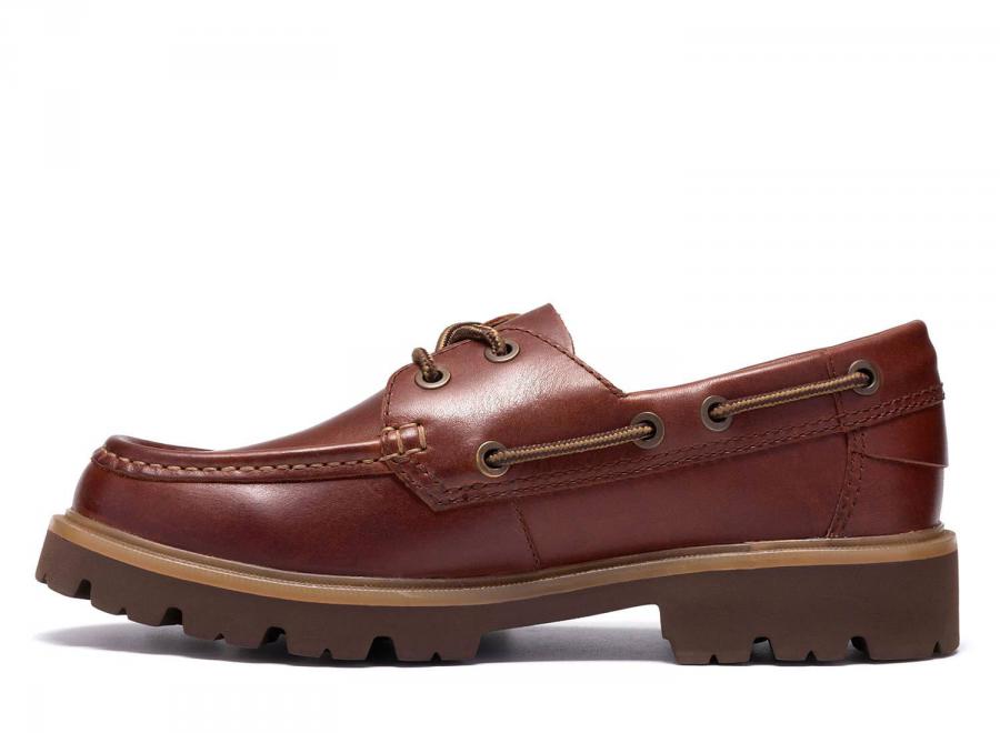 Clarks Cleyhill Boat Leather Brown - Clarks