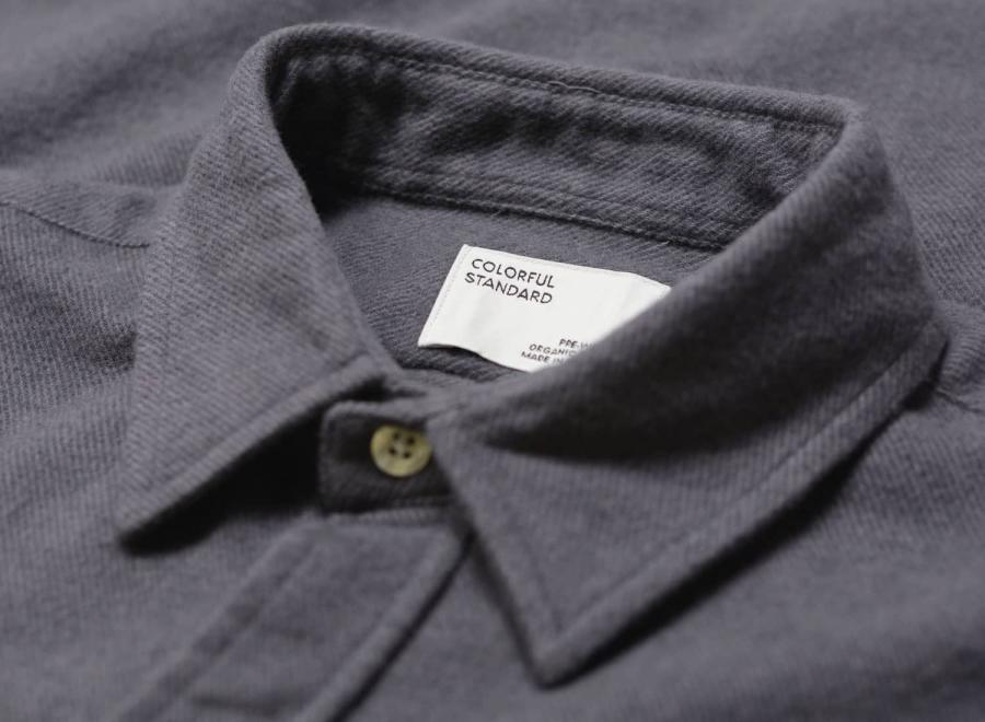 Colorful Standard Organic Flannel Shirt Lava Grey - Colorful Standard