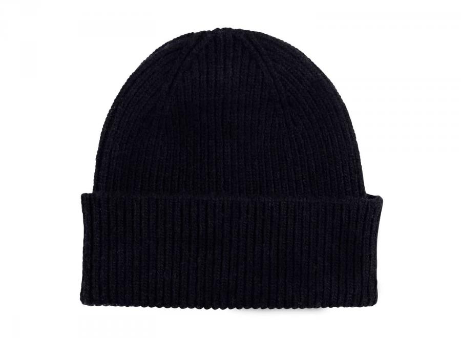 Colorful Standard Merino Wool Beanie Deep Black - Colorful Standard