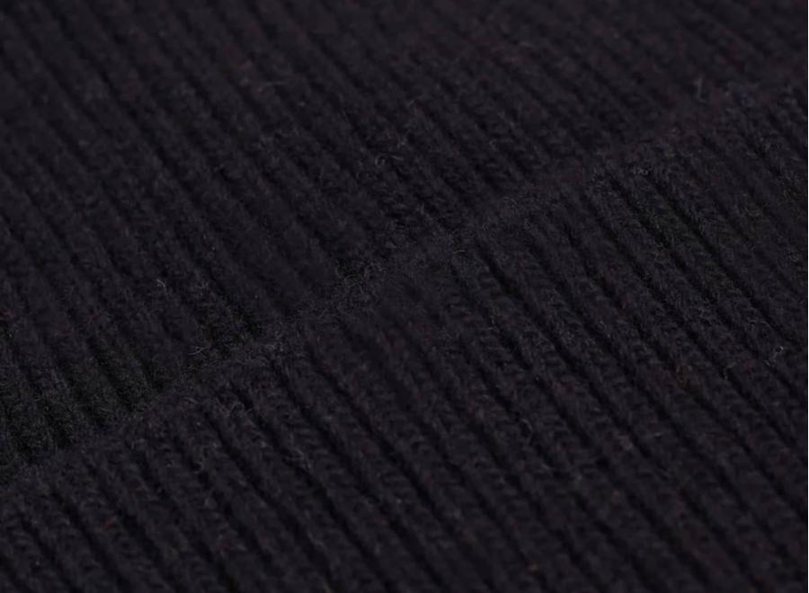 Colorful Standard Merino Wool Beanie Deep Black - Colorful Standard