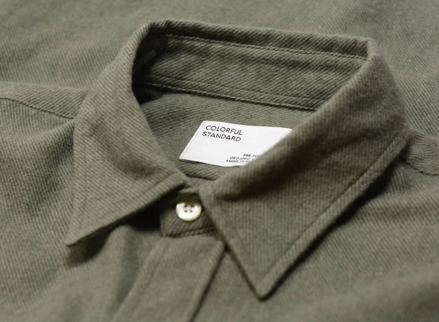 Colorful Standard Organic Flannel Shirt Dusty Olive - Colorful Standard