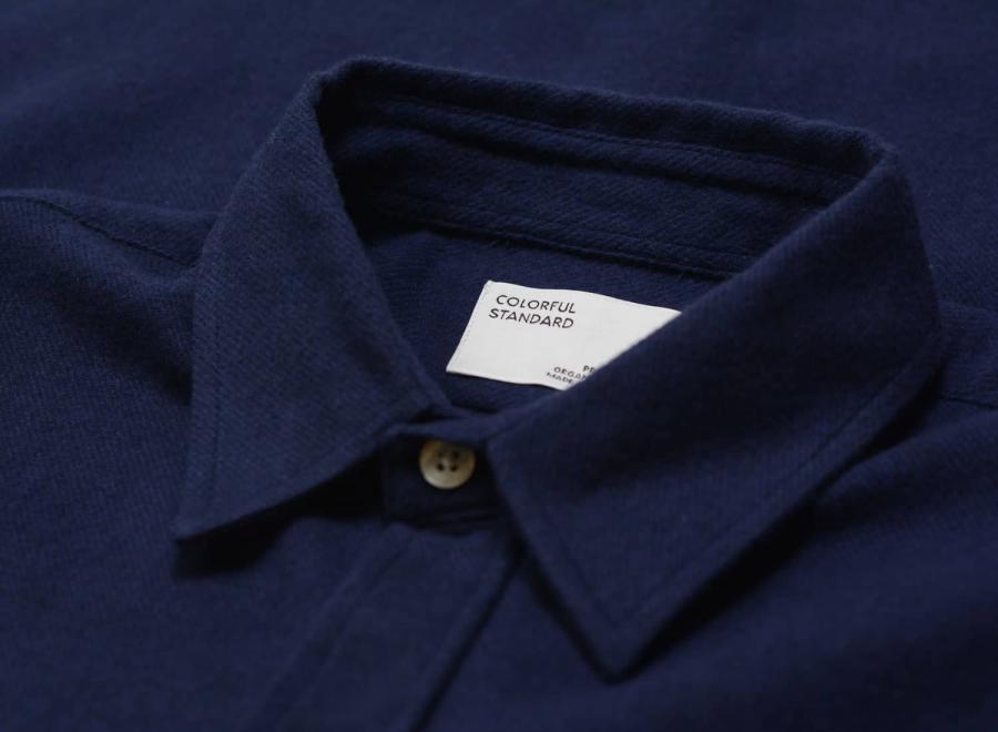 Colorful Standard Organic Flannel Shirt Navy Blue - Colorful Standard